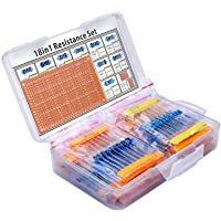 Juego de Resistencias Surtido de 17 Valores kuman- 0 Ohm-1M Ohm (Paquete de 525) con Soldadura Terminado 5x7cm PCB Placa…